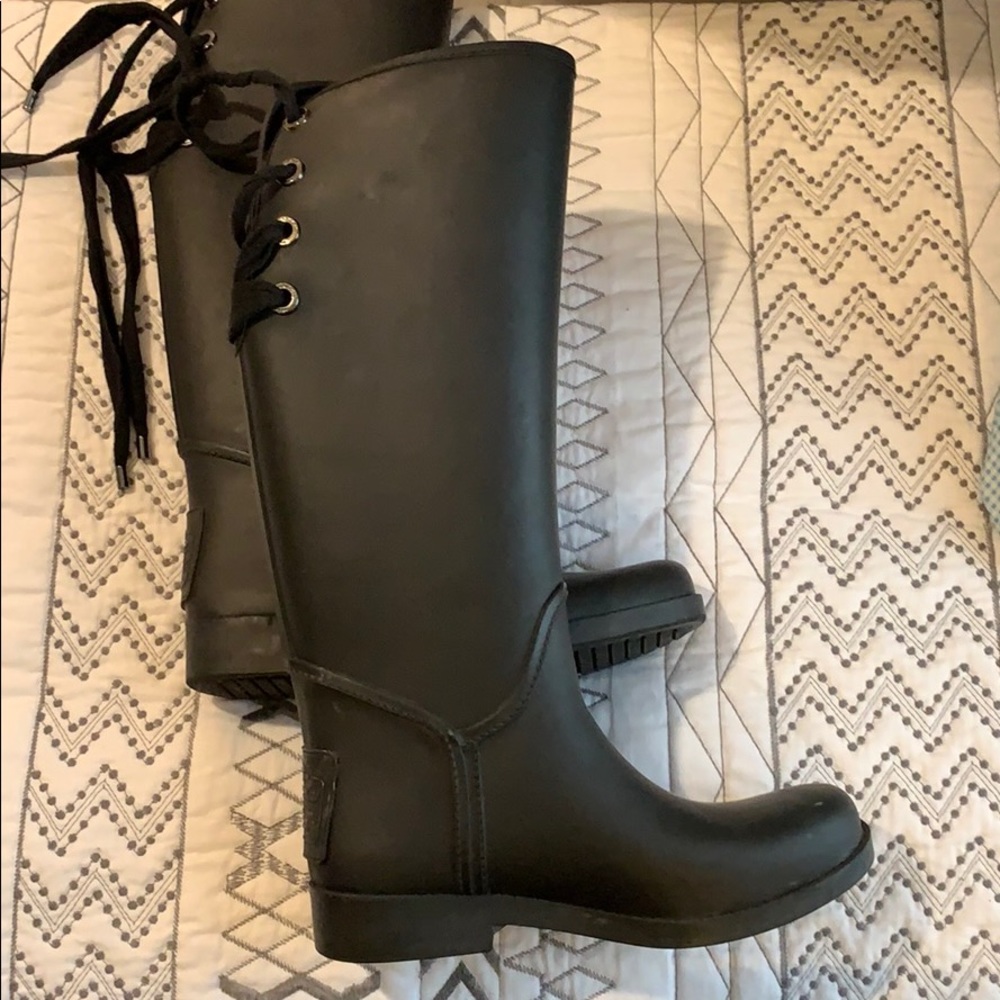 Coach Tristee Matte Black Rainboot sz 7
